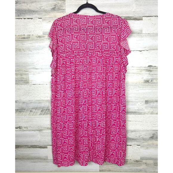 Savanna Jane Women’s Plus 3X Pink Embroidered Lightweight Mini Shift Dress NEW - Picture 4 of 8